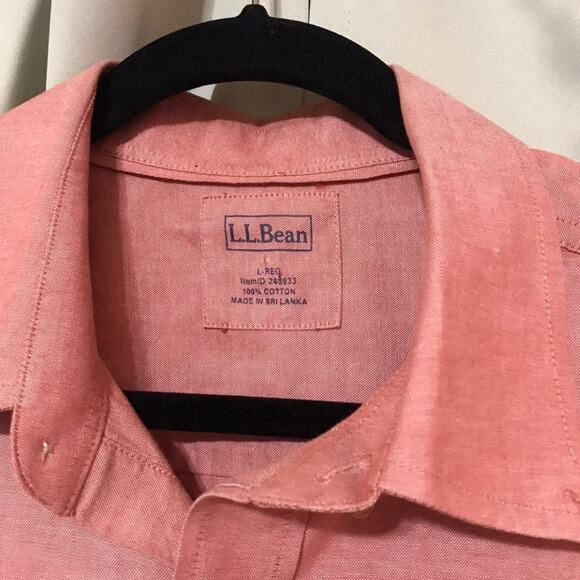 L.L. Bean Men’s Button Up Collard Shirt size L - Picture 2 of 4